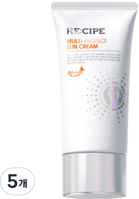 레시피 멀티 프로텍트 선크림 SPF50+ PA++++, 60g, 5개