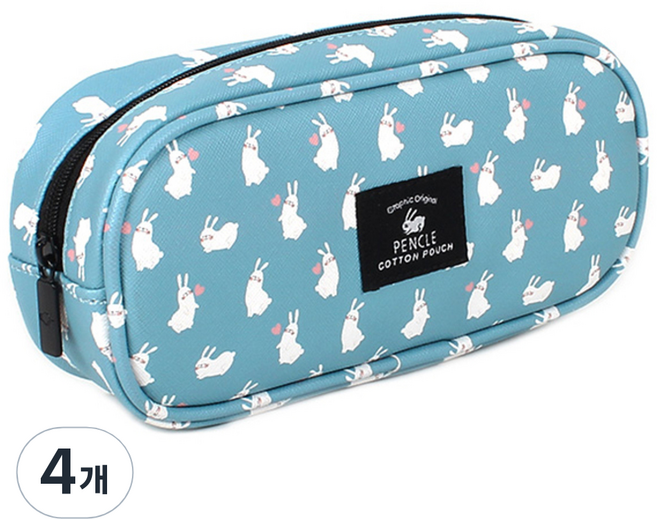 톡톡팬시 애니멀 라운드필통, 토끼(하늘), 4개