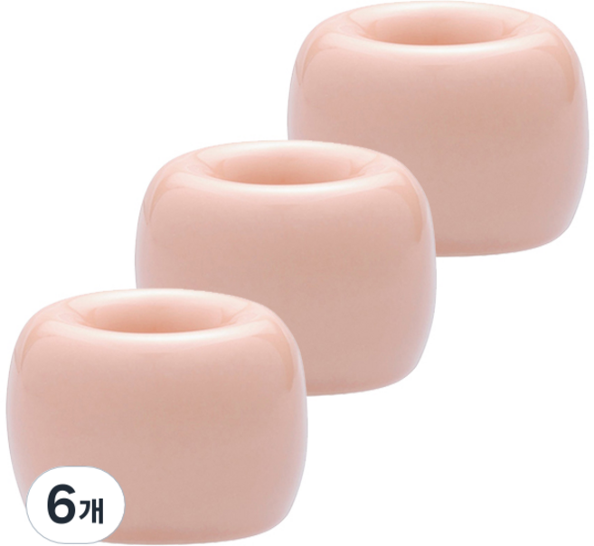 블럭마트 도자기 칫솔꽂이, 핑크, 6개