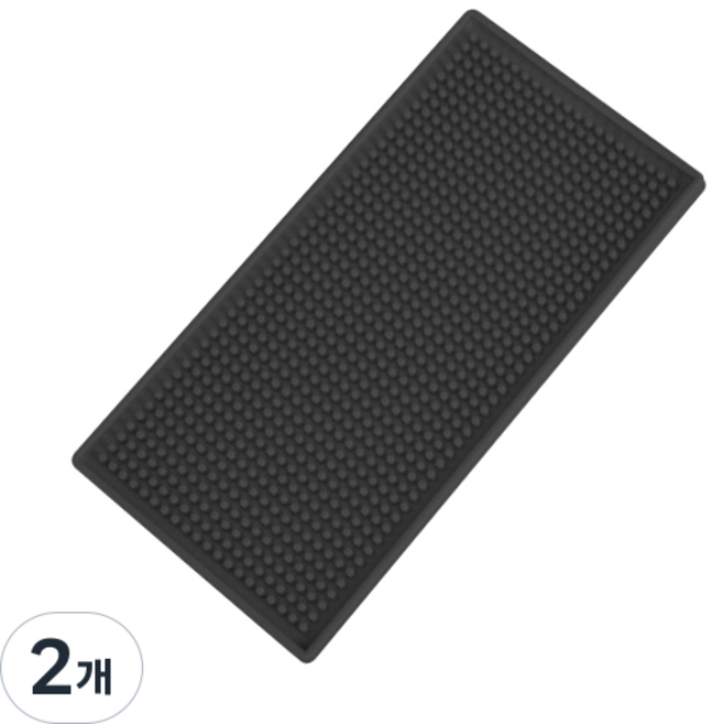 블럭마트 주방 드라잉매트 식기 컵 건조매트 30 x 15 x 1 cm, 1단, 블랙, 2개