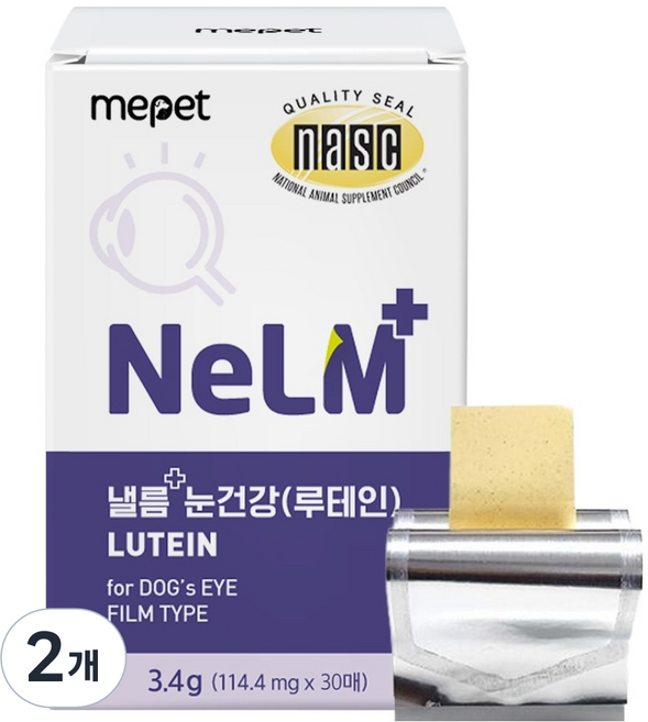 미펫 강아지 낼름 플러스 눈건강 루테인 영양제 30p, 2개