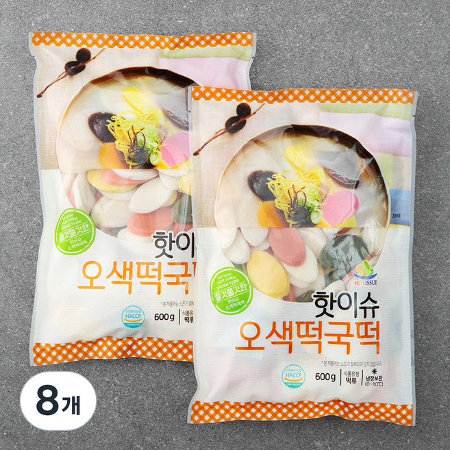 핫이슈 오색 떡국떡, 600g, 8개