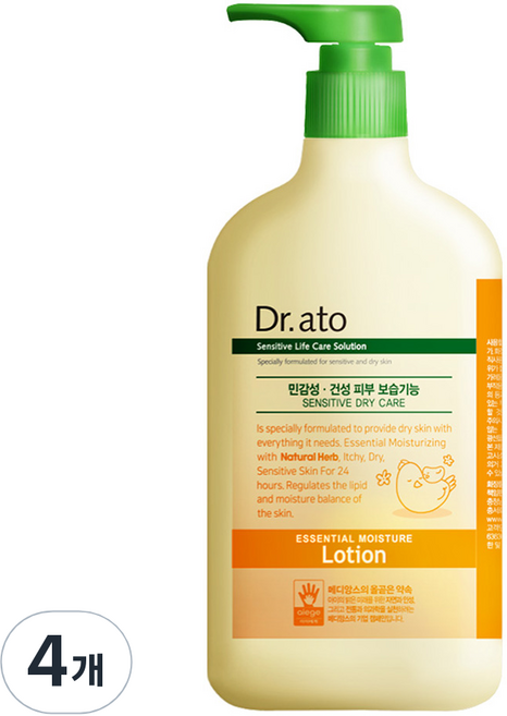 닥터아토 유아용 에센셜 모이스춰 로션, 500ml, 4개