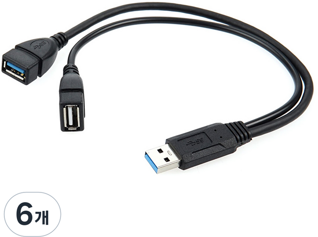 Coms USB 3.0 A Y USB 3.0 A M to USB 3.0 A F USB 2.0 A F 連接線 30cm, BD745, 6個