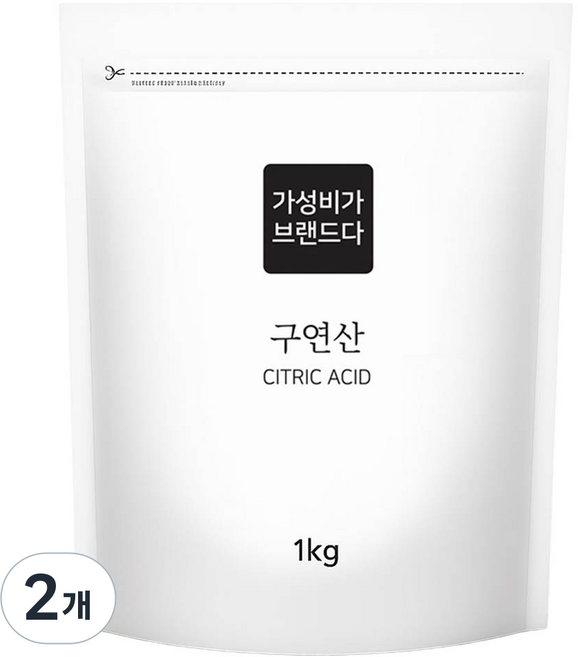 GaseongbigaBeuraendeuda 袋裝式檸檬酸, 1kg, 2個