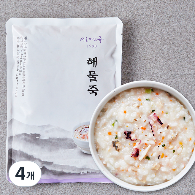 서울마님죽 해물죽 (냉장), 500g, 4개