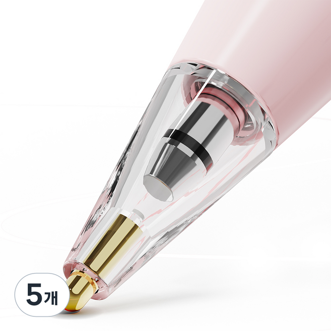 누아트 애플펜슬 메탈 반영구 펜촉 1세대/2세대/Pro 호환 볼펜형, 투명, 5개