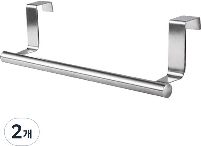 코비라 무타공 욕실 수건걸이 23 x 6.2 cm, 실버, 2개