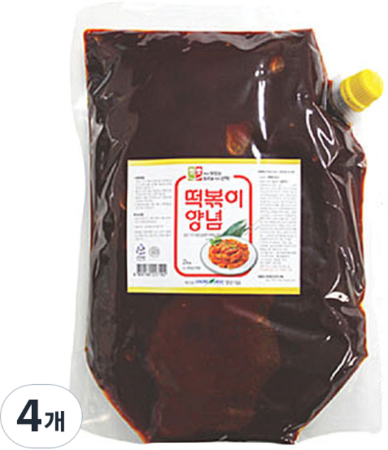 청우식품 떡볶이 양념 액상소스, 2kg, 4개