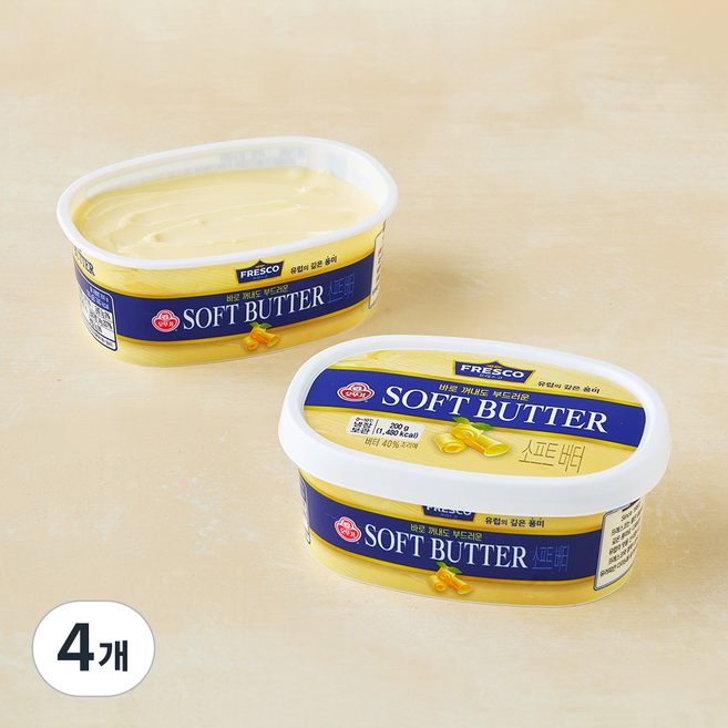오뚜기 프레스코 소프트 버터, 200g, 4개