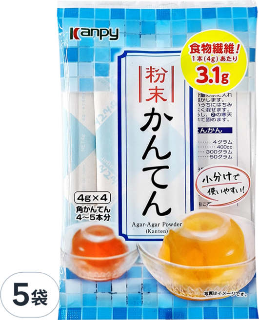Kanpy 加藤產業 寒天粉 4包, 16g, 5袋