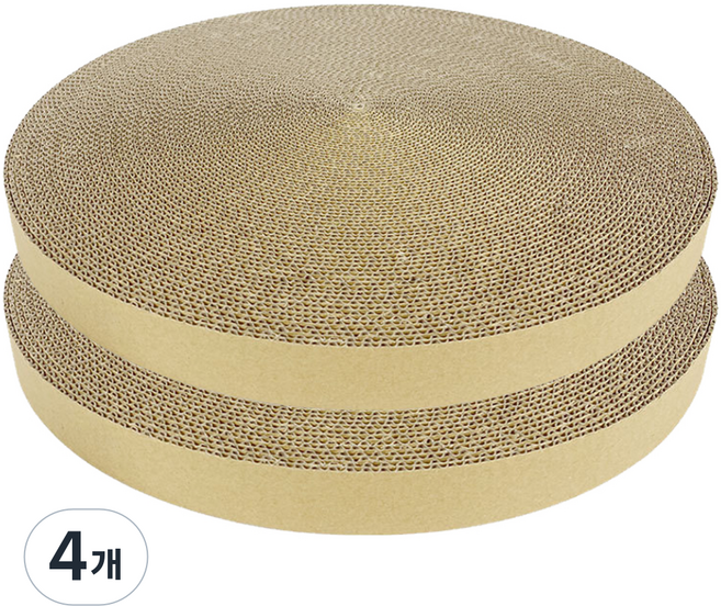 로위드 고양이 원형 멀티놀이 스크래쳐 리필, 혼합색상, 4개