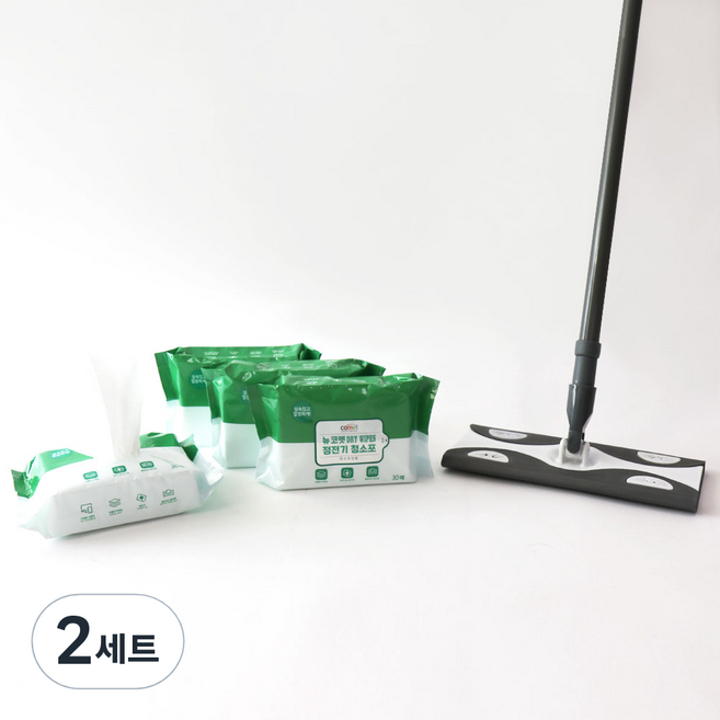 comet 桿式拖把 + 靜電除塵紙 30張 4包, 2套