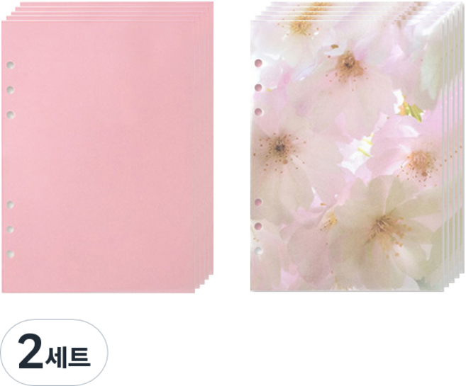 루카랩 6공 리필속지 러브 블라썸 트레이싱 노트 세트, 10매, 2세트