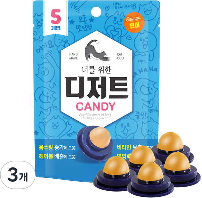 너를위한디저트 고양이 캔디, 연어, 17.5g, 3개