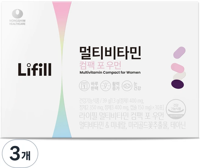 라이필 멀티비타민 컴팩 포 우먼 30p, 39g, 3개 - 쿠팡