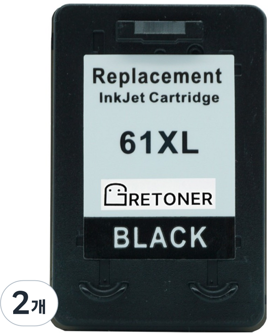 그래토너 HP No.61XL CH563WA 호환 잉크 카트리지, 검정, 2개