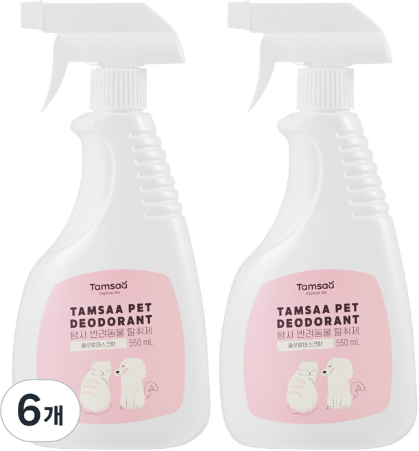 Tamsaa 寵物除臭劑 花香麝香, 6個, 550ml