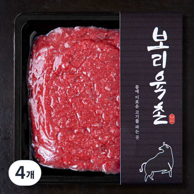 보리육촌 국내산 소고기 정육 2등급 다짐육 (냉장), 4개, 250g