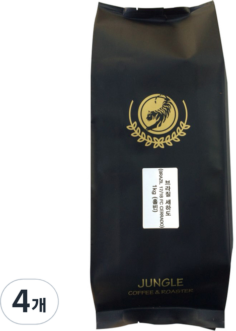 브라질 세하도 원두, 1kg, 4개, 홀빈(분쇄안함)