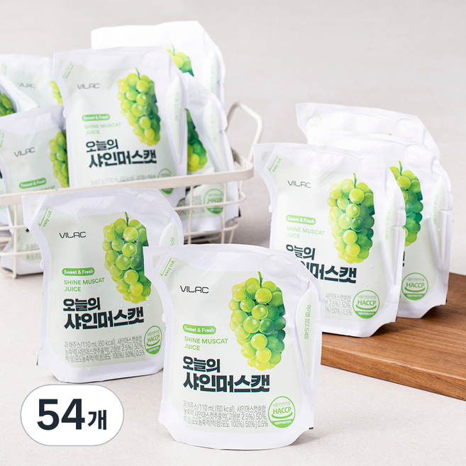 비락 오늘의 샤인머스켓 주스, 110ml, 54개