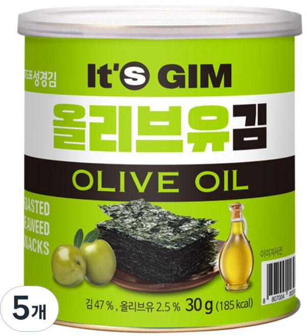 지도표성경 이츠김 올리브 캔김, 30g, 5개