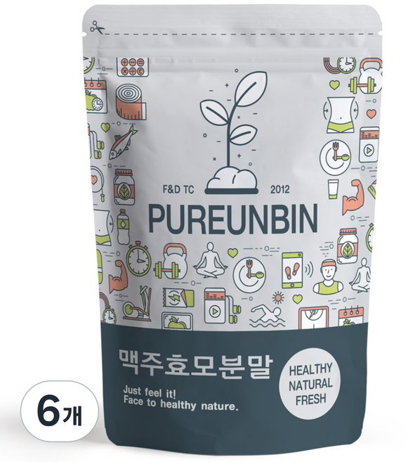 PUREUNBIN 乾燥啤酒酵母粉末, 500g, 6個