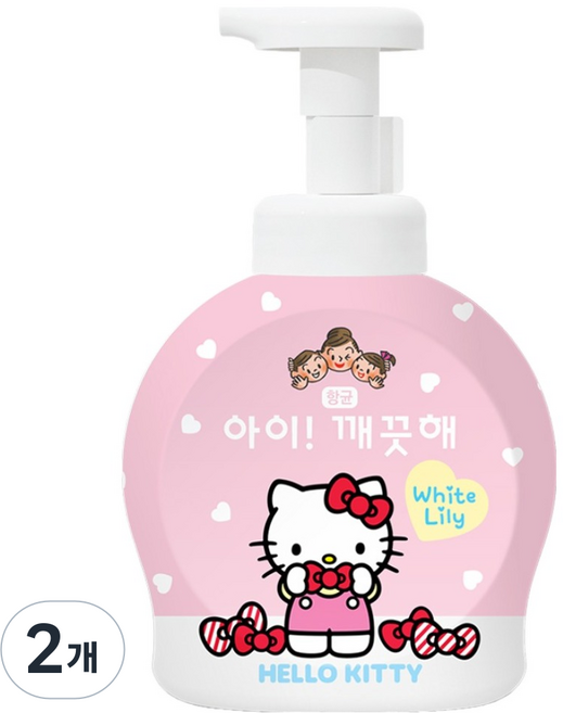 아이깨끗해 헬로키티 핸드워시 화이트릴리, 2개, 490ml