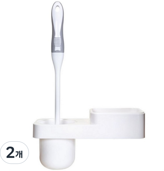 영그린 벽걸이 변기솔, 화이트, 2개