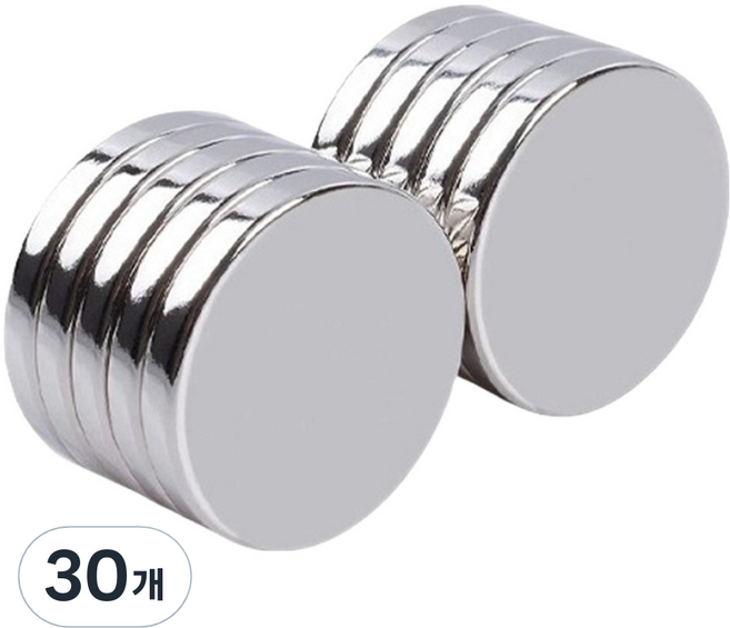 엔도브 강력한 네오디움 자석 원형 20 x 2 mm, 30개