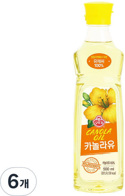 OTOKI 不倒翁 芥花油, 500ml, 6個