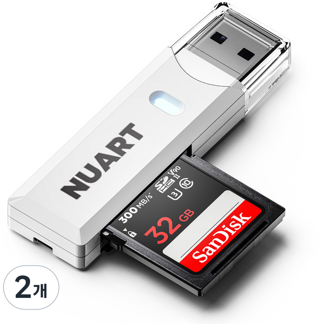 NUART USB 3.0 行車記錄器 SD卡 Micro SD TF 讀卡機, 白色, 單一商品