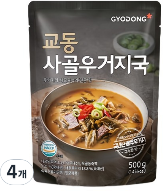 GYODONG 校洞食品 乾白菜牛骨湯即食調理包, 500g, 4包