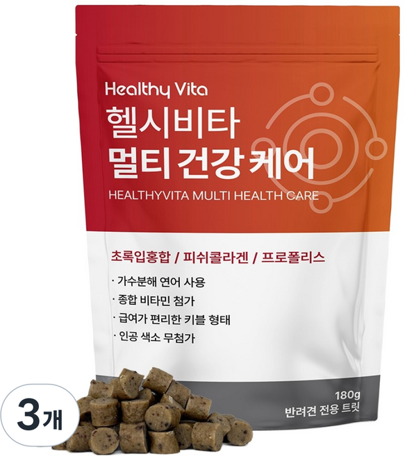 헬시비타 강아지 멀티 건강 케어 영양제, 3개, 종합영양제, 180정