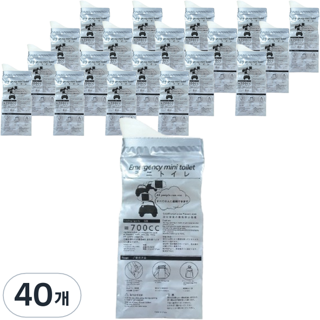 안이네 휴대용 일회용 패드 소변 주머니 700ml, 40개