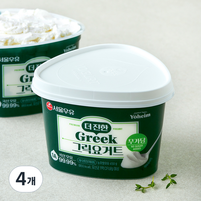 서울우유 더 진한 그릭요거트, 450g, 4개