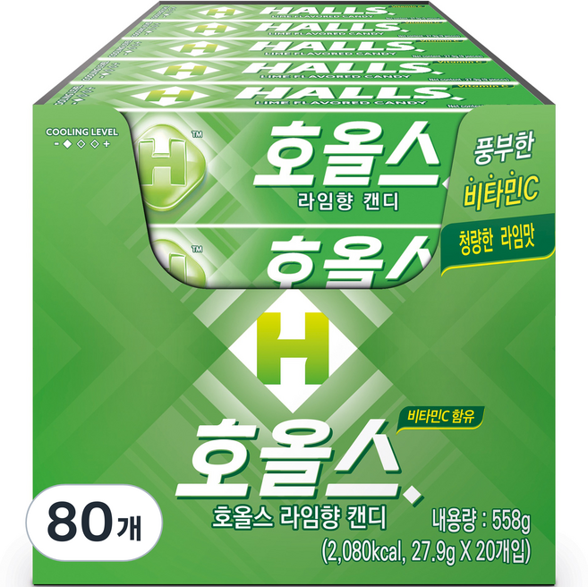 호올스 스틱 라임향 캔디, 27.9g, 80개