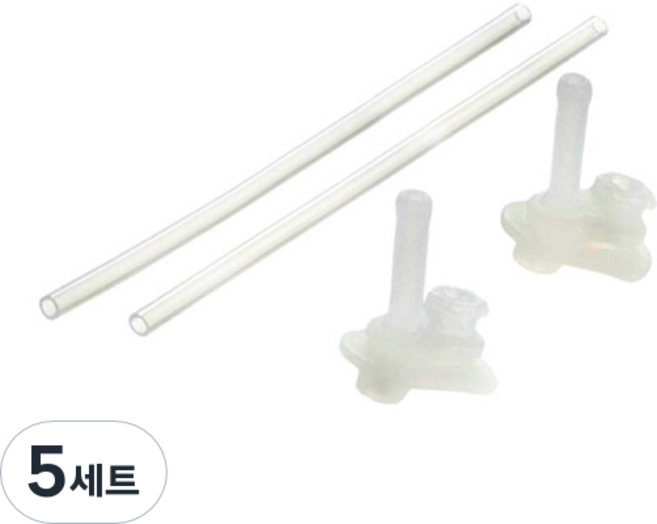 릿첼 AQ 빨대컵 450ml 교체용 빨대 2p + 패킹 2p 세트 S-7, 투명, 5세트