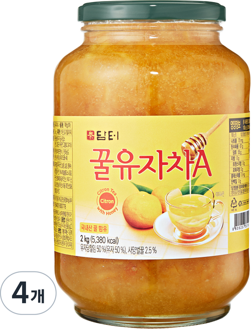 담터 꿀유자차A, 2kg, 1개입, 4개