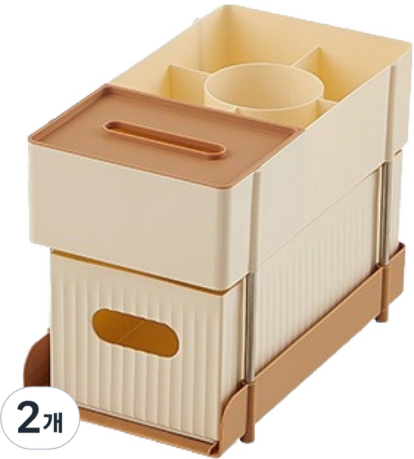 썸즈마인 모던 슬림 서랍장 2단 선반 휴지, 혼합색상, 2개