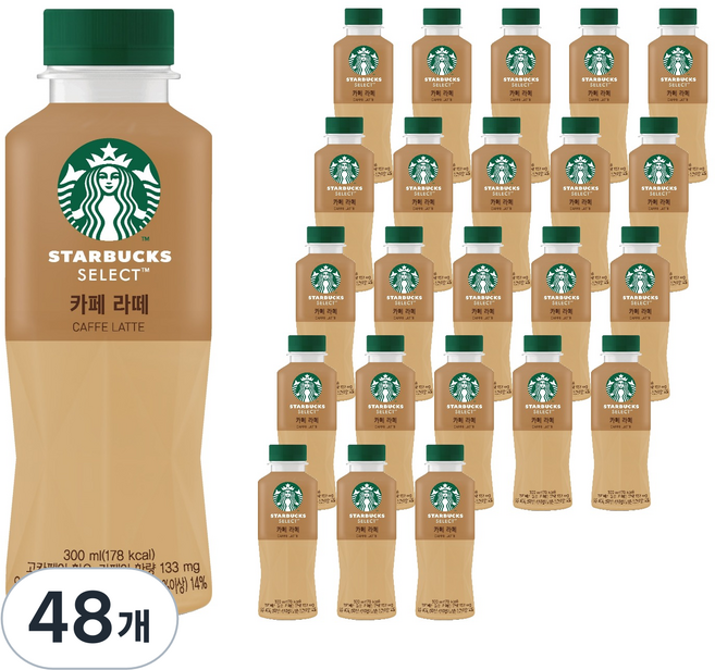 스타벅스 셀렉트 카페 라떼, 300ml, 48개