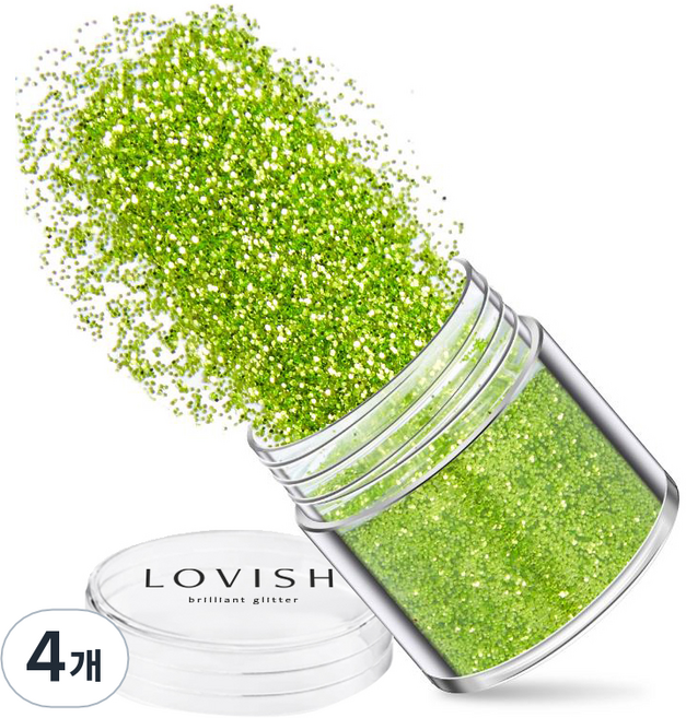 러비쉬 프리미엄 네일 글리터 10g, LVS-023 페리도트, 4개
