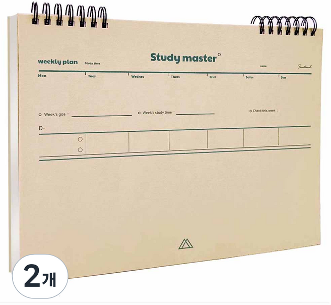 뮤니드 It spring 와이드 위클리 스터디 플래너, 베이지, 2개