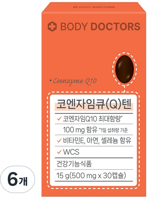 바디닥터스 코엔자임큐텐 15g, 30정, 6개