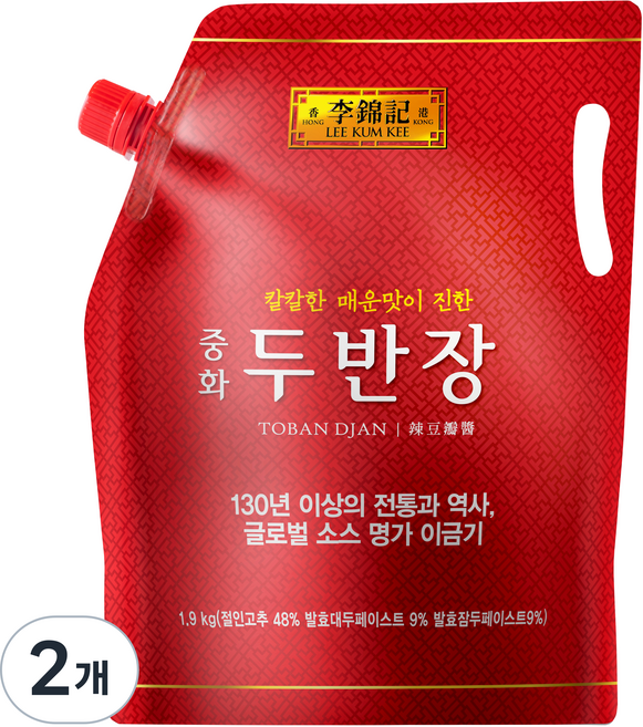 이금기 중화 두반장 스파우트팩, 1.9kg, 2개