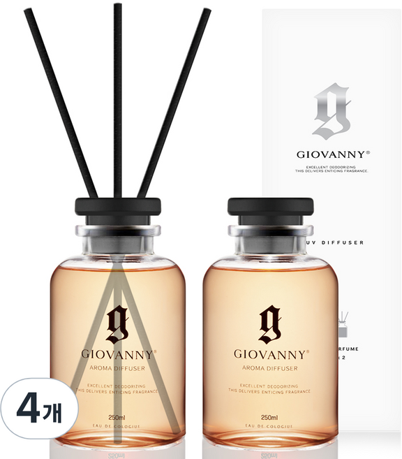 지오바니 러브 디퓨저 세트, 250ml, 4개, 프리지아