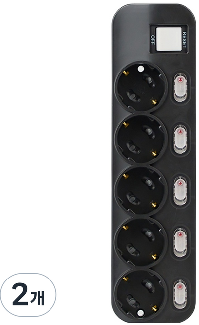 터논 과부하차단 고용량 밀크탭 5구, 2m, 아메리카노, 2개