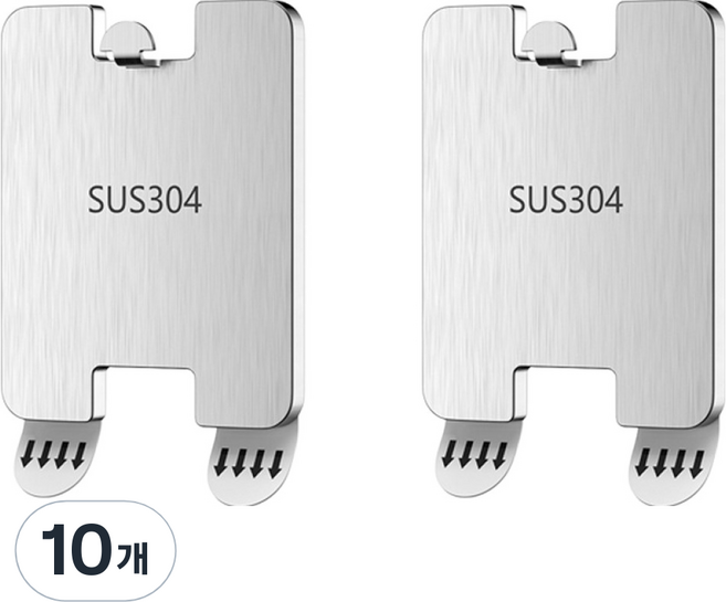 미누네 무타공 스텐 시계걸이 액자걸이, 실버, 10개