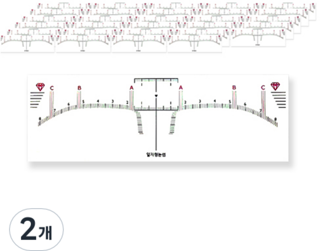 눈썹 디자인 스티커자 50p, 일자형, 2개