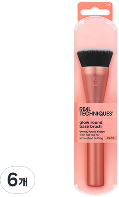 리얼테크닉스 글로우 라운드 베이스 브러쉬, 혼합색상, 6개